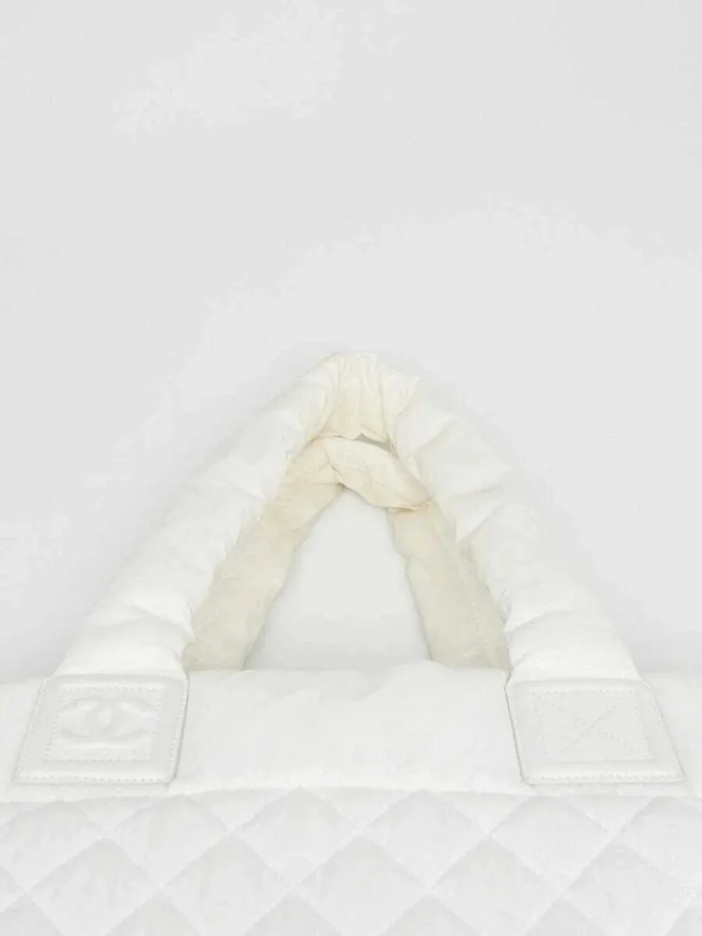 Chanel Dark White Quilted Nylon Coco Cocoon Tote Bag